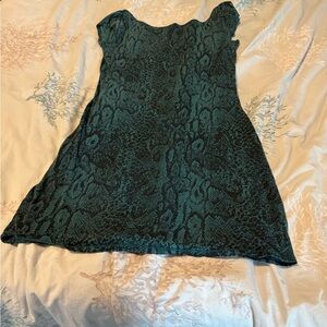 Victoria's Secret Teal and Black Snake Print T-shirt Dress